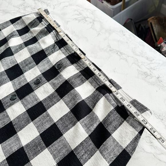 NWOT Talbots Textured Cotton Black White Gingham A-line Skirt Women’s size 24W - Picture 7 of 10